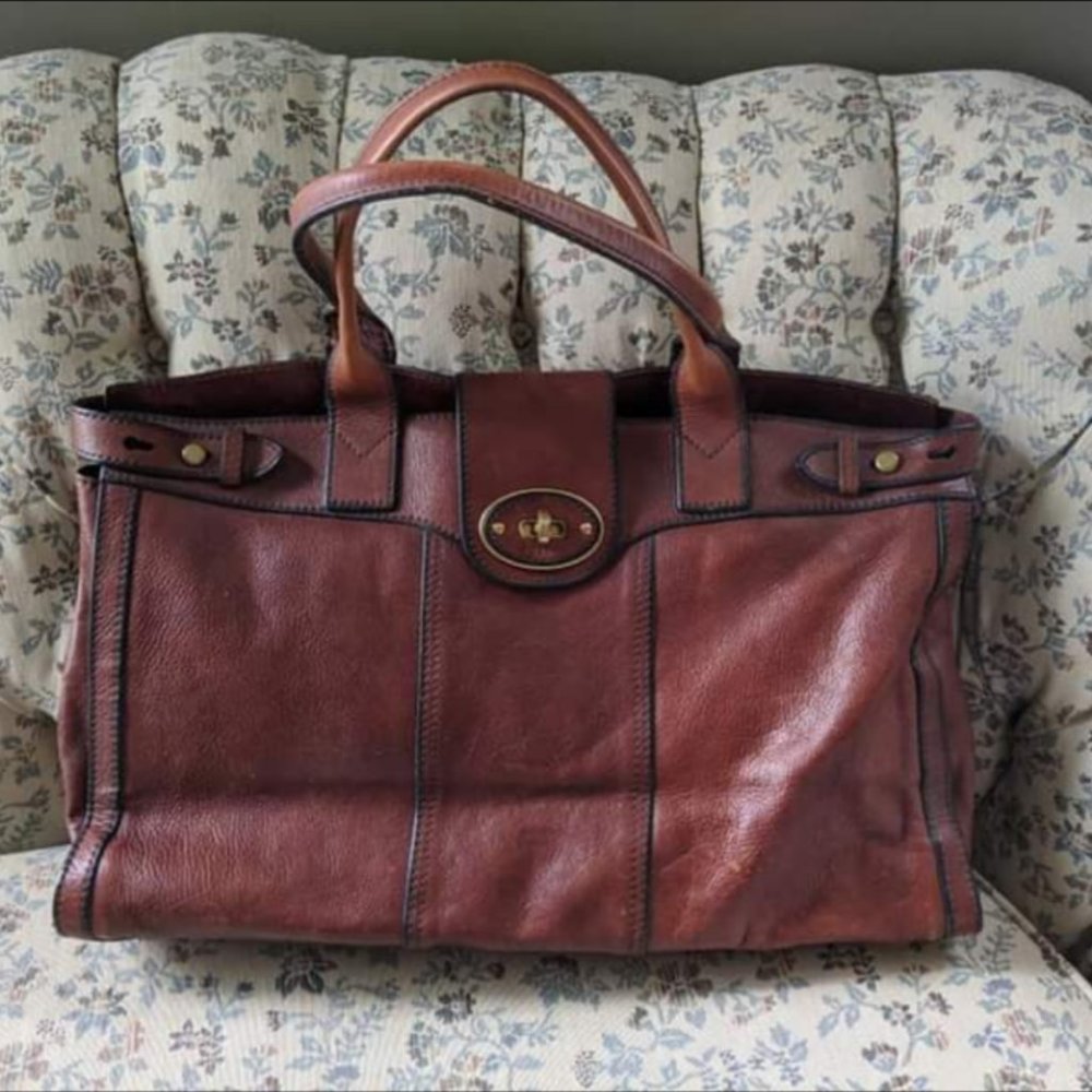 Fossil Brown Leather Weekender Bag
